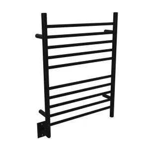 Amba RWH-SMB-LEFT Radiant Hardwired   Plug-in Combo (Left Side) Straight 10 Bar Towel Warmer in Matte Black