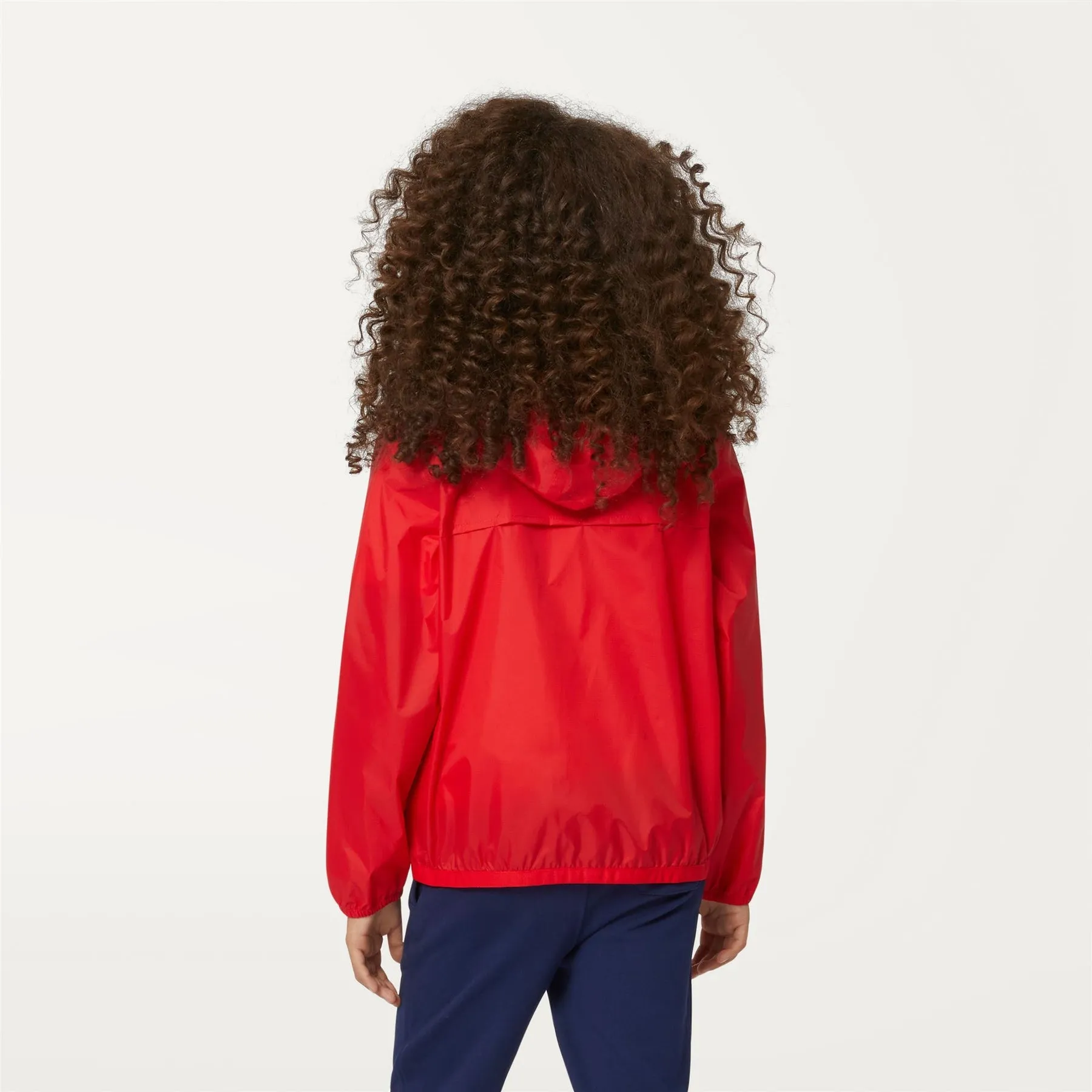 Claude - Kids Packable Full Zip Rain Jacket in Red