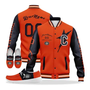 Custom Blue Orange Chicago Jacket and Sports Shoes Combo Offer Personalized Combo ZH-D020294-7