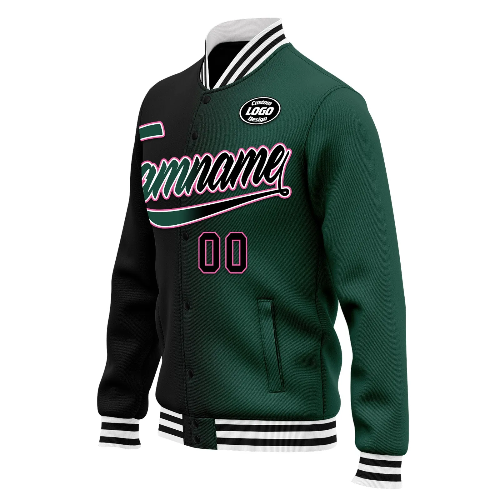 Custom Gradient Fashion Jacket Bomber Full-Snap Varsity Letterman Personalized Jacket FZ005-D028016-8