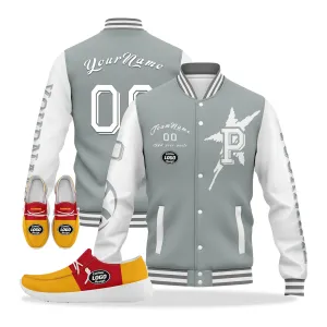 Custom Gray White Red Yellow Pittsburgh Jacket and Sports Shoes Combo Offer Personalized Combo ZH-D020294-30