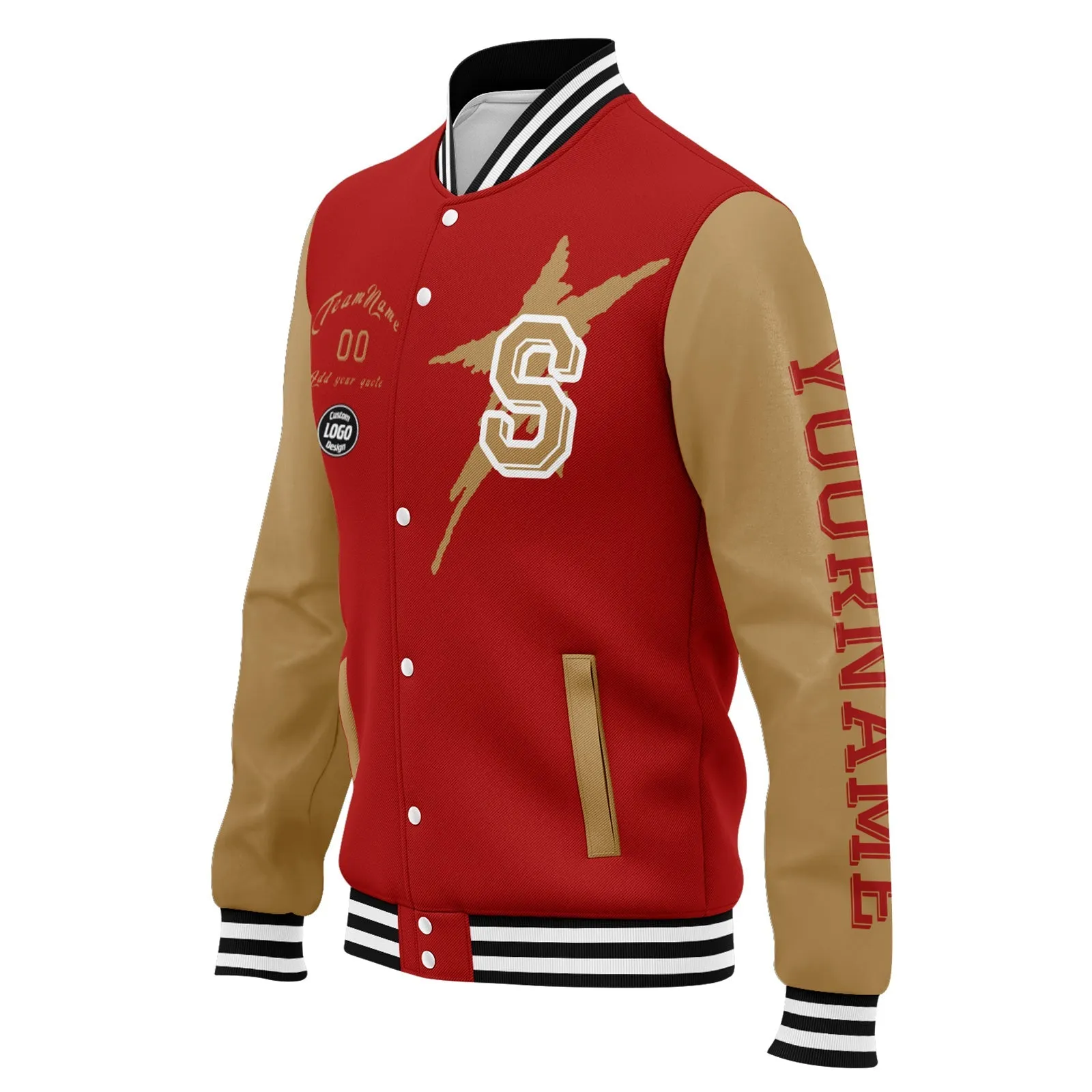 Custom Red Yellow San Francisco Jacket and Sports Shoes Combo Offer Personalized Combo ZH-D020294-25