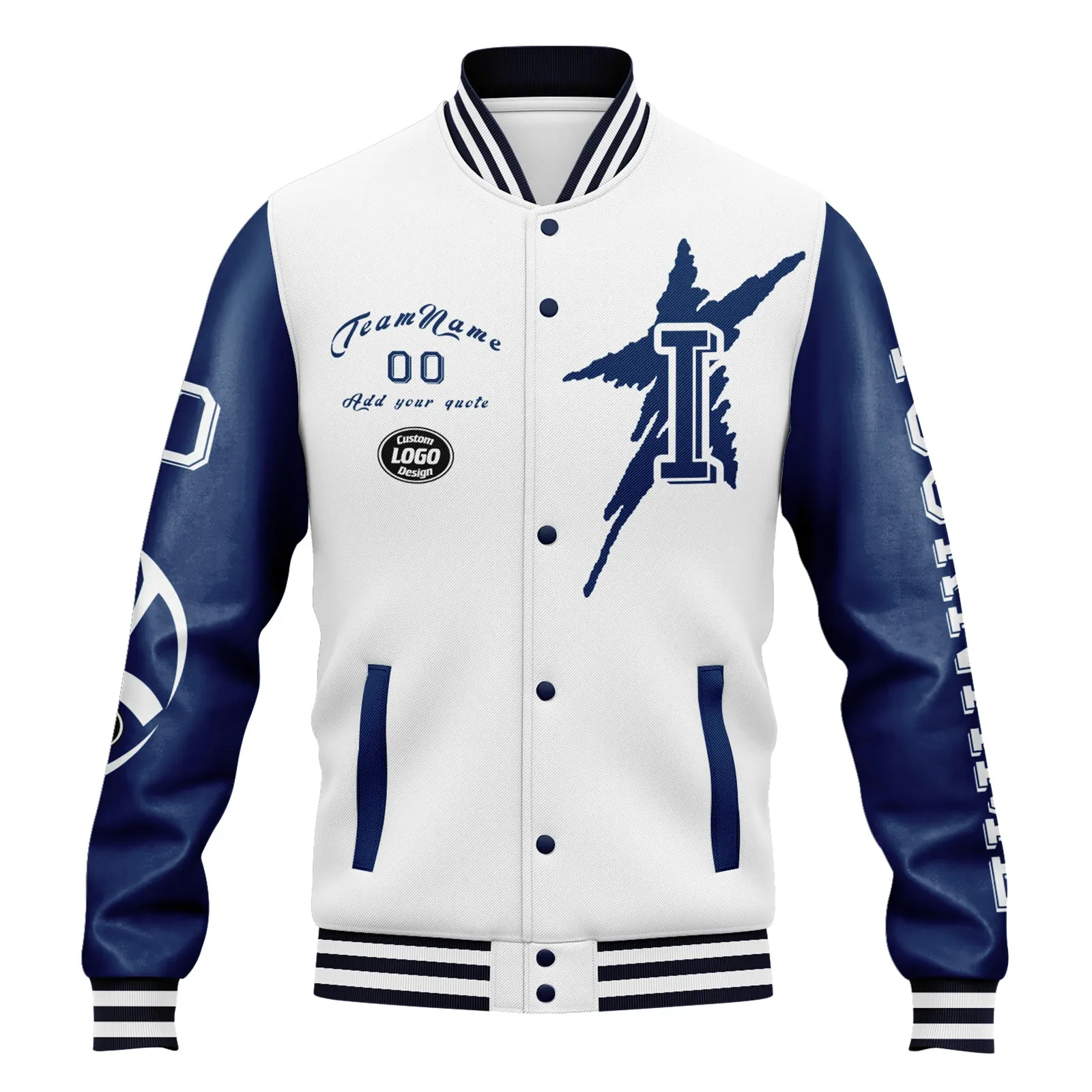 Custom White Blue Indianapolis Jacket and Sports Shoes Combo Offer Personalized Combo ZH-D020294-14