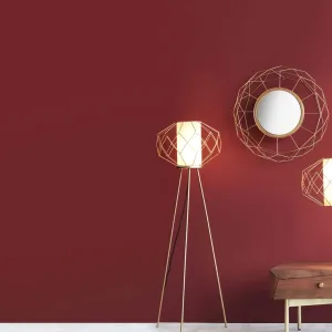 Decorative Geometric Floor Lamp | Iron Standing Light On Tripod Base For Home Decor