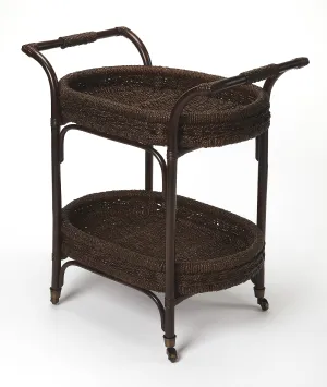 Fiji Rattan Bar Cart in Medium Brown  4230035