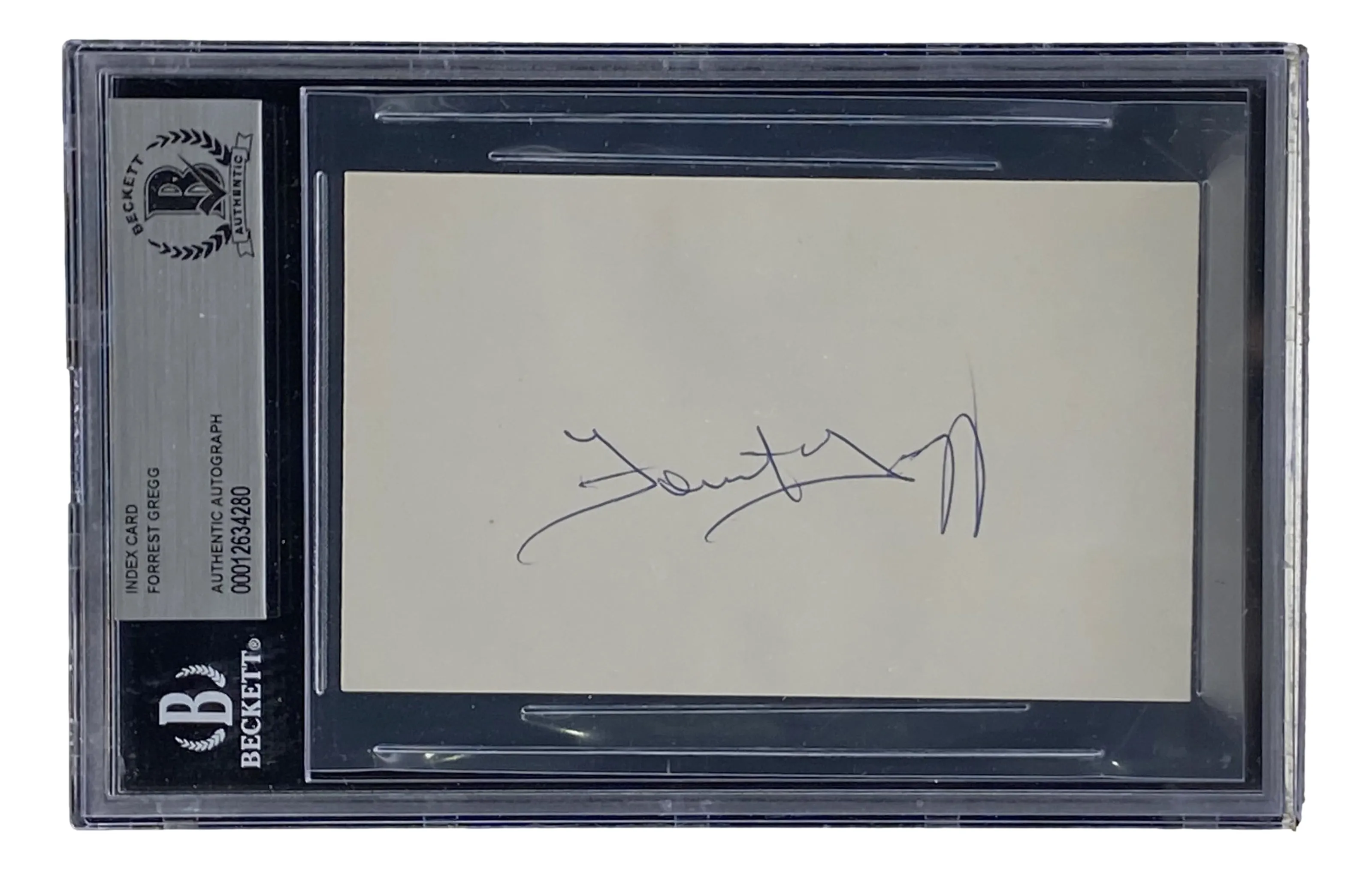 Forrest Gregg Green Bay Packers Signed Slabbed Index Card BAS