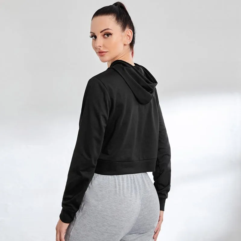 Hooded Solid Casual Running Sports Tee