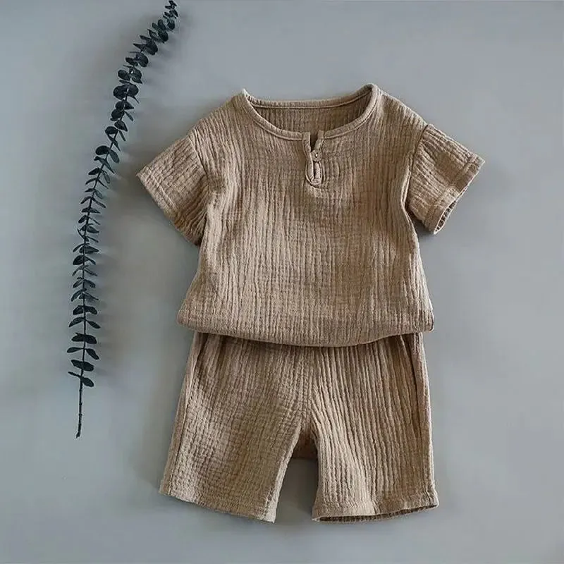 Kids Cotton And Linen Retro Sets