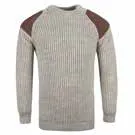 Men's Suede Patch 100% Wool Sweater