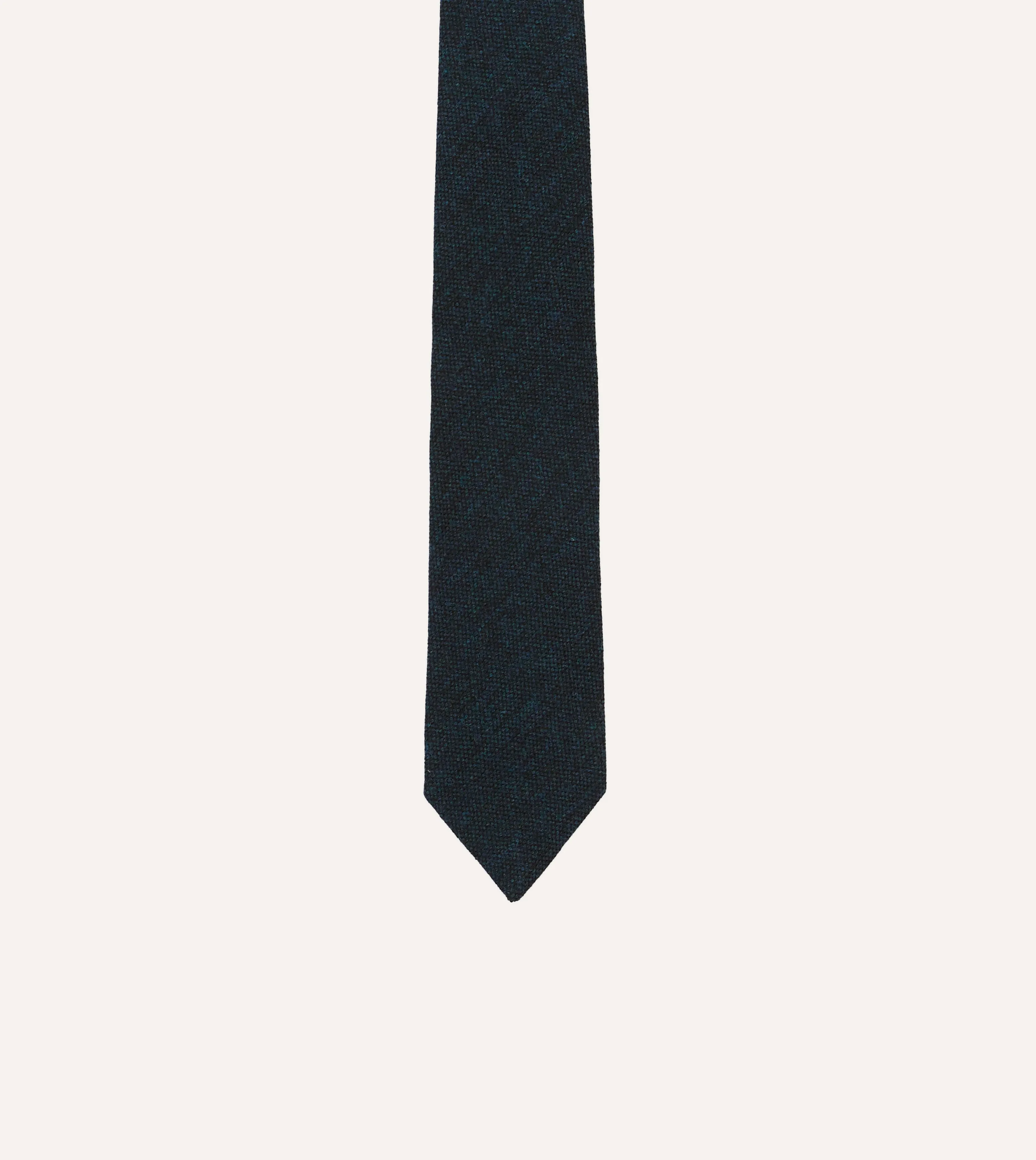 Navy Shetland Wool Tipped Tie