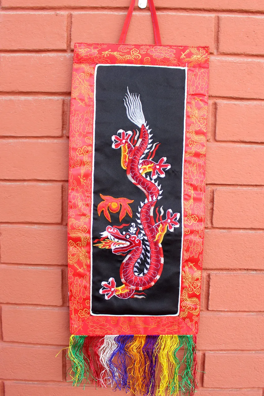 Polyester Brocade Dragon Banner