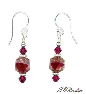 Satin Rubies Crystal Beaded Earrings