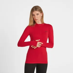 Snowdon Womens Thermal Base Layer Quarter Zip - Rouge Red