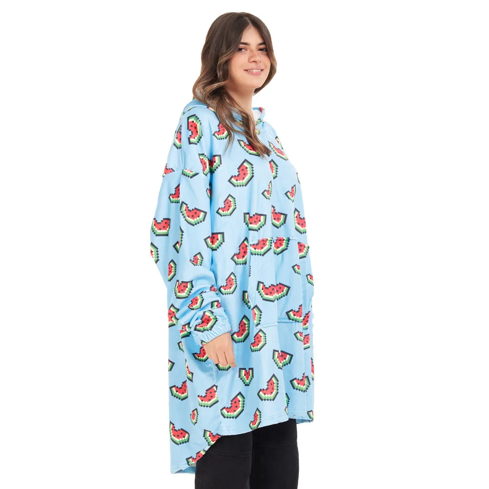 Snuggs Blanket Hoodie Light blue Watermelon