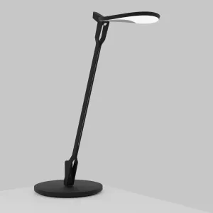 Splitty Pro Matte Black Contemporary LED Desk Lamp with Two-Piece Desk Clamp and USB Port