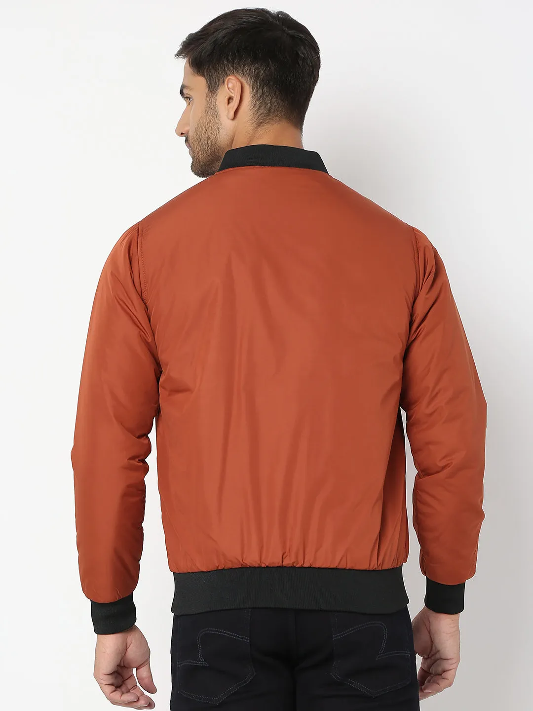 Spykar Men Rust Nylon Regular Fit Jacket