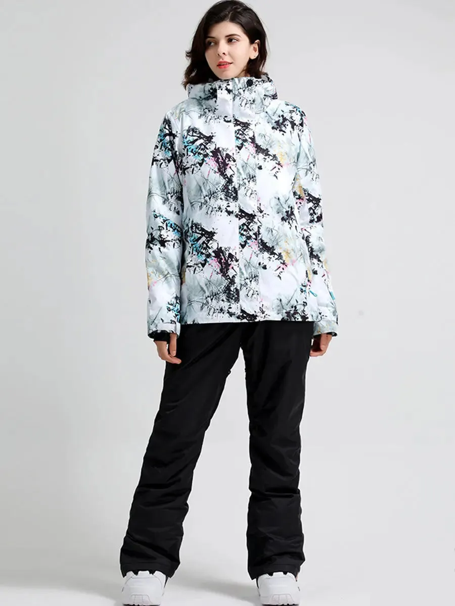 Women Floral Printed Snowboarding Jacket