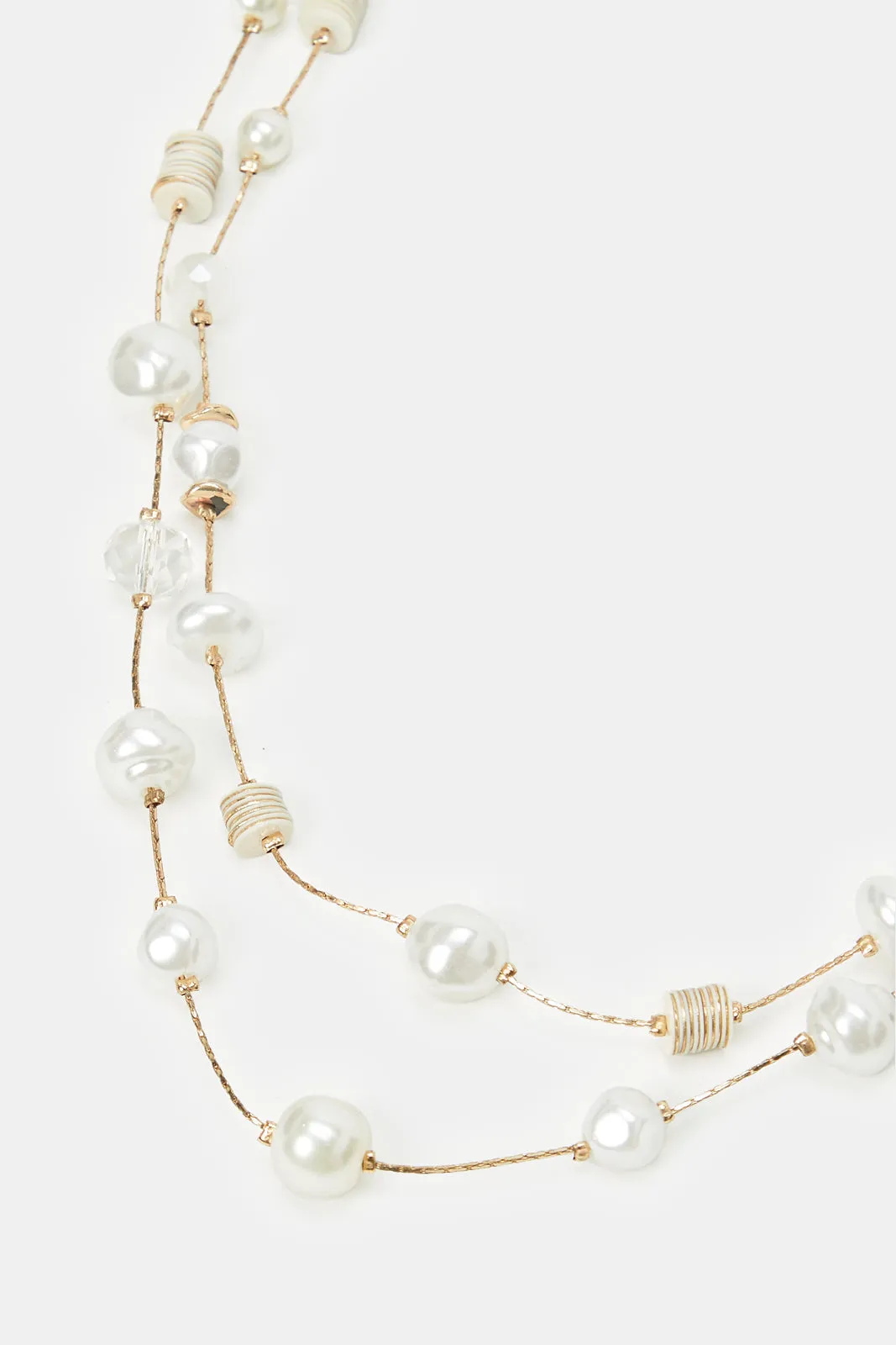 Women Gold Pearls Necklace