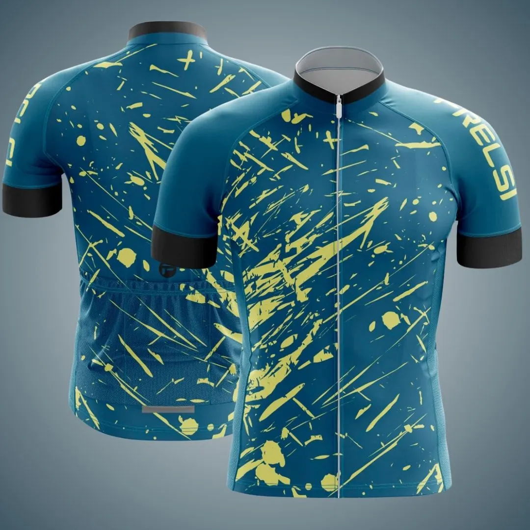 Yellow Splatters | Men's Short Sleeve Cycling Jersey